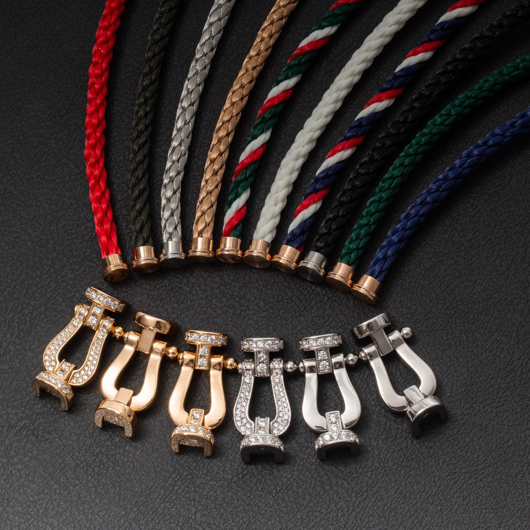 [Auream]FORCE LARGE HORSESHOE FULL DIAMOND BRACELET ROSE GOLD