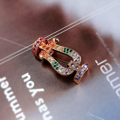[Auream]FORCE LARGE HORSESHOE  COLORED DIAMOND BRACELET ROSE GOLD