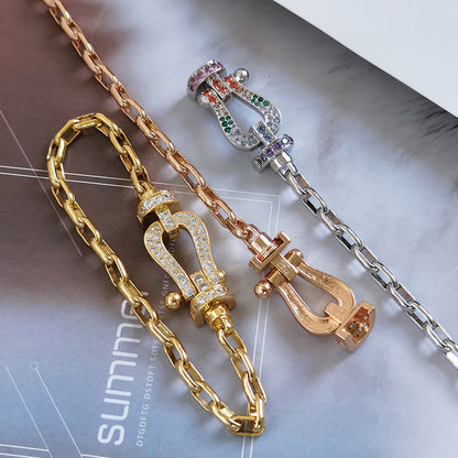 [Auream]FORCE LARGE HORSESHOE CLASP  METAL BRACELET