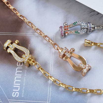 [Auream]FORCE LARGE HORSESHOE CLASP  METAL BRACELET
