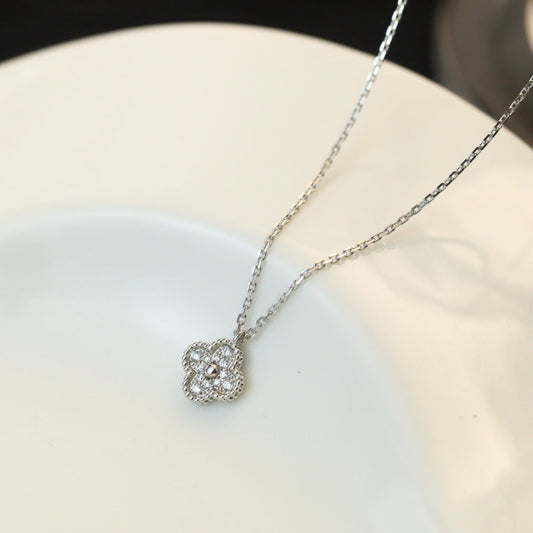 [Auream]CLOVER MINI 9.5MM PENDANT DIAMOND NECKLACE