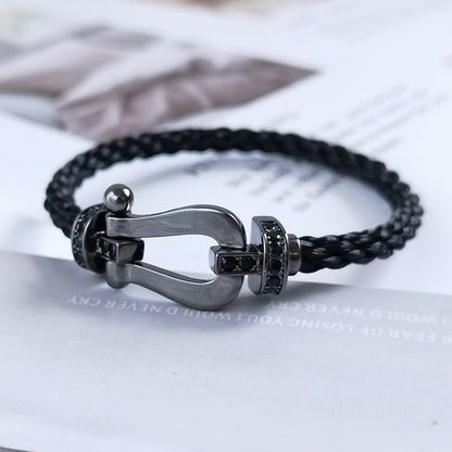 [Auream]FORCE LARGE SERIES HORSESHOE BLACK SAMURAI BRACELET
