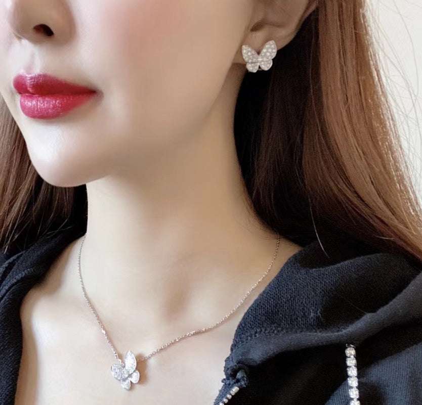 [Auream]BUTTERFLY ALL DIAMOND EARRINGS