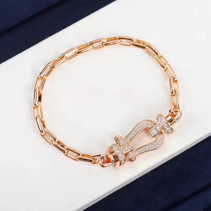 [Auream]FORCE LARGE HORSESHOE CLASP  METAL BRACELET