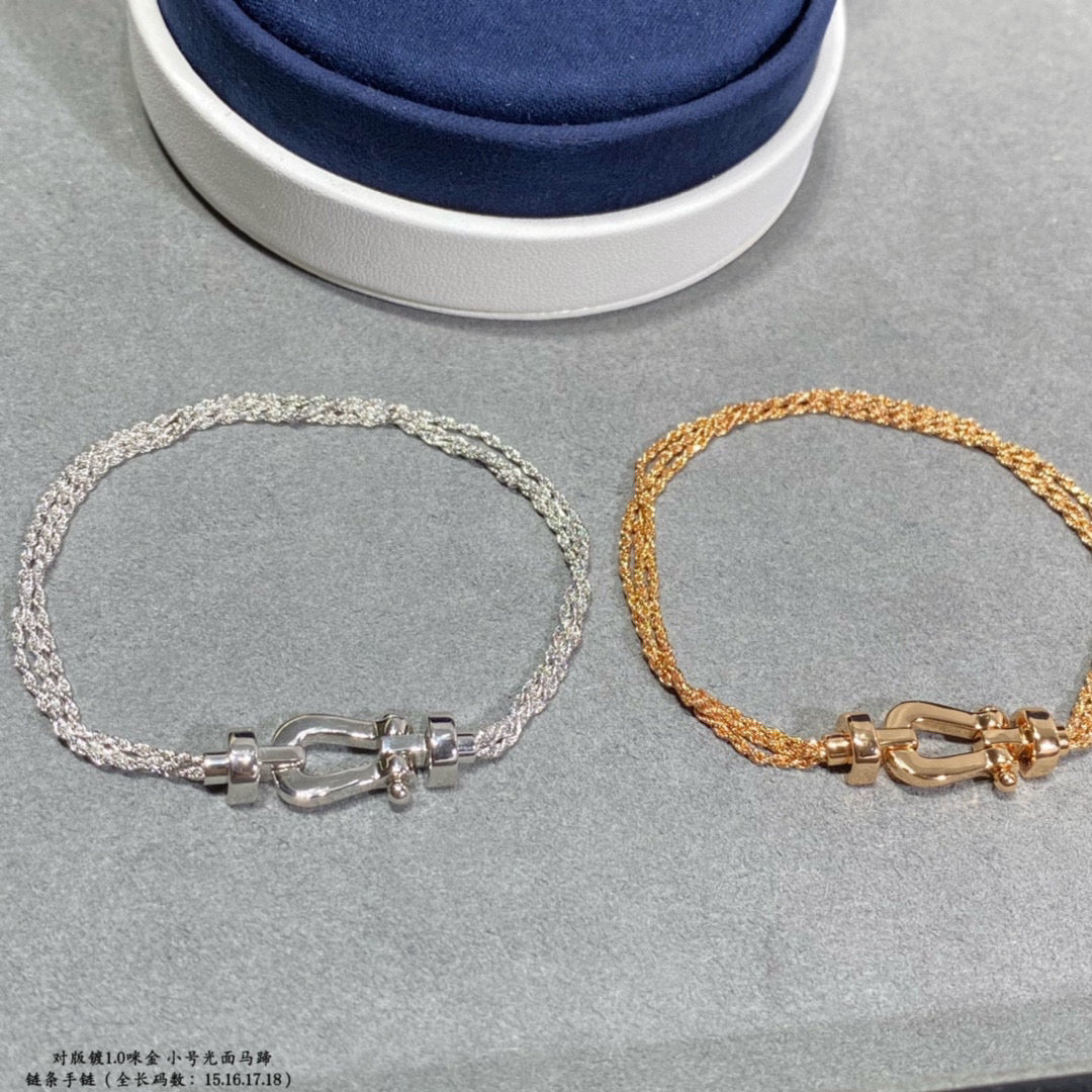 [Auream]FORCE SMALL HORSESHOE  DIAMOND CHAIN ROPE BRACELET
