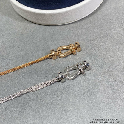 [Auream]FORCE SMALL HORSESHOE  DIAMOND CHAIN ROPE BRACELET