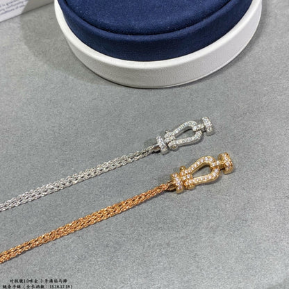 [Auream]FORCE SMALL HORSESHOE  DIAMOND CHAIN ROPE BRACELET