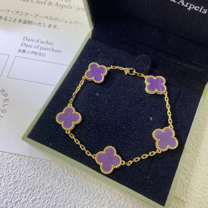 [Auream] CLOVER 5 MOTIF VIOLET BRACELET COLLECTION