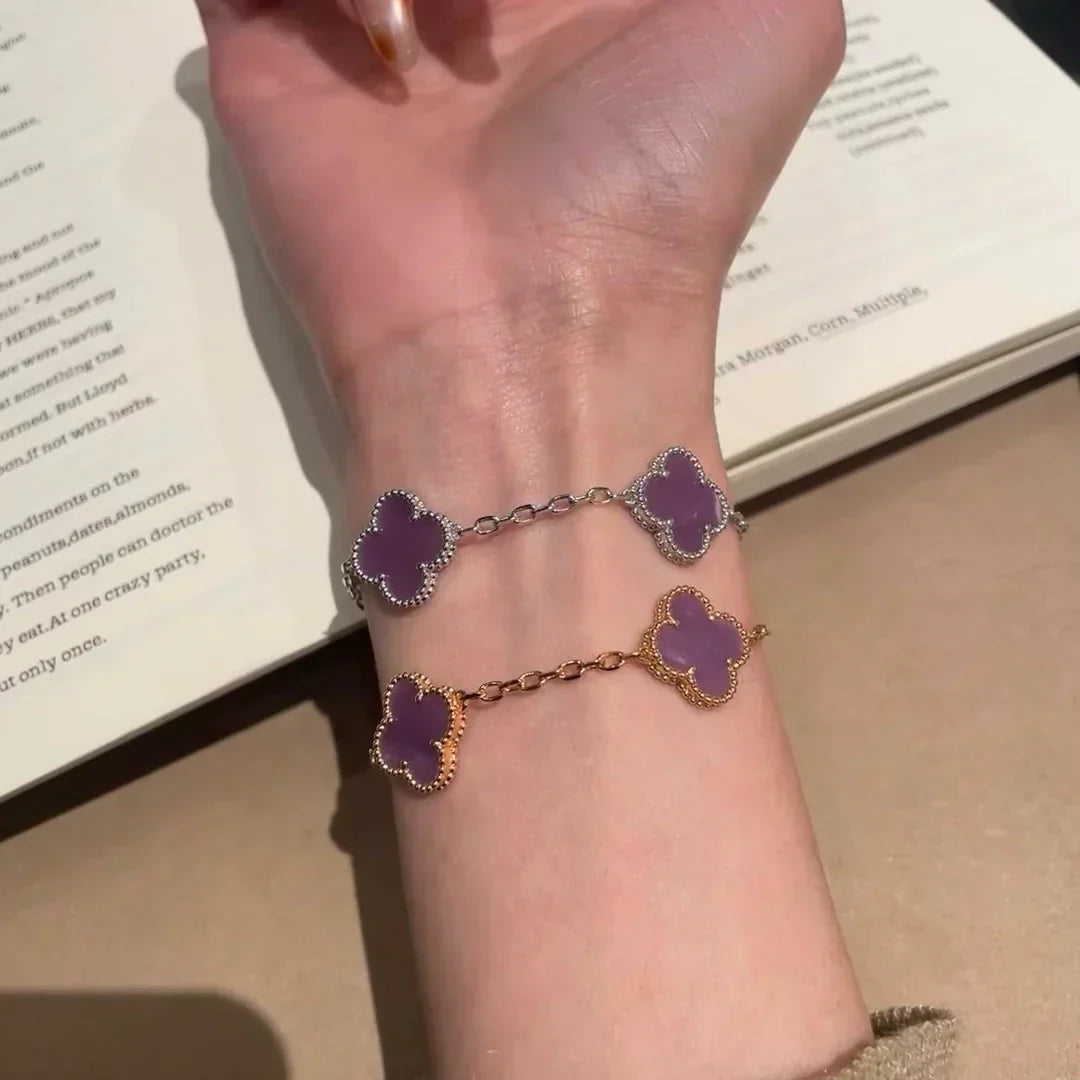 [Auream] CLOVER 5 MOTIF VIOLET BRACELET COLLECTION
