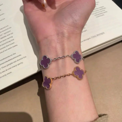 [Auream] CLOVER 5 MOTIF VIOLET BRACELET COLLECTION