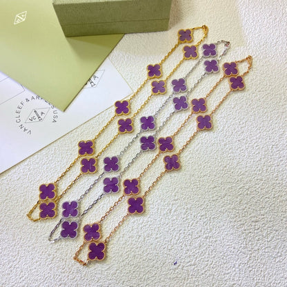 [Auream Jewelry]CLOVER 10 MOTIFS  PURPLE VIOLET  NECKLACE