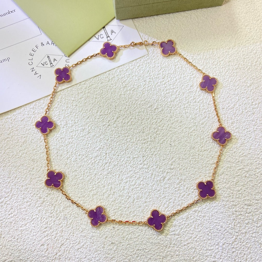[Auream Jewelry]CLOVER 10 MOTIFS  PURPLE VIOLET  NECKLACE