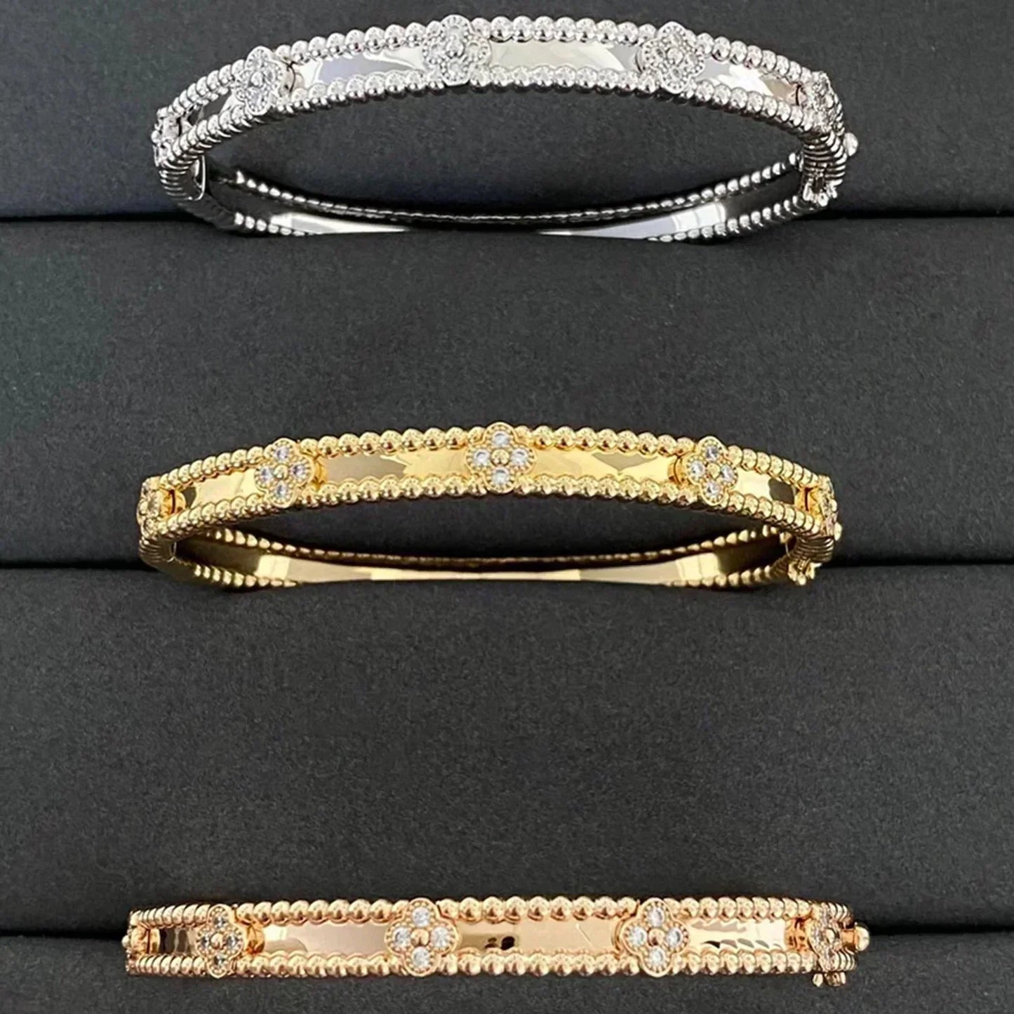 [Auream]CLOVER BRACELET 4MM DIAMONDS