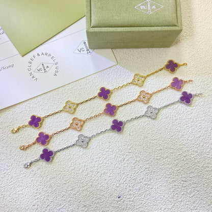 [Auream] CLOVER 5 MOTIF VIOLET BRACELET COLLECTION