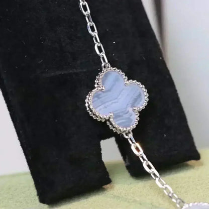 [Auream] CLOVER 5 MOTIF PURPLE CHALCEDONY BRACELET COLLECTION