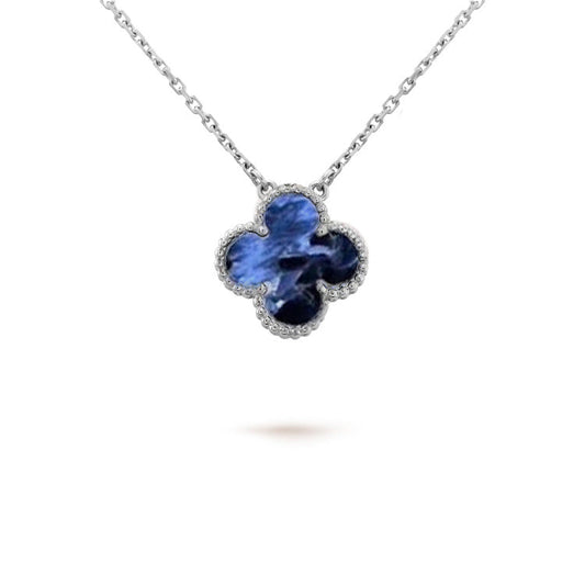 [Auream]CLOVER 15MM PIETERSITE NECKLACE SILVER