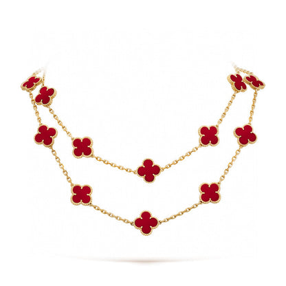 [Auream]CLOVER 20 MOTIFS CARNELIAN NECKLACE