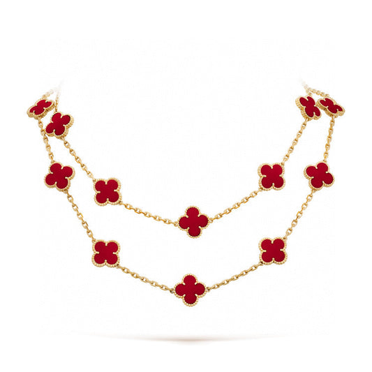 [Auream]CLOVER 20 MOTIFS CARNELIAN NECKLACE