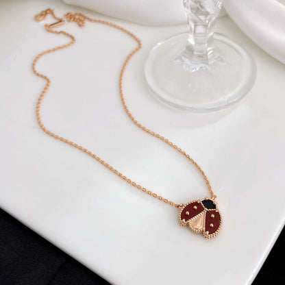 [Auream]LUCKY  CARNELIANS LADYBUG NECKLACE