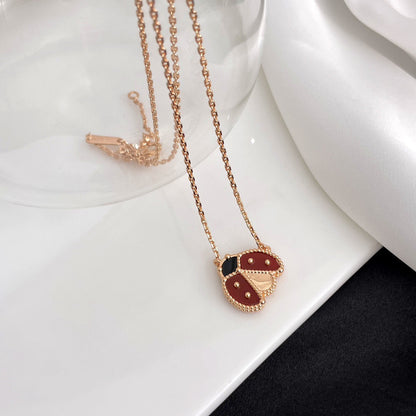 [Auream]LUCKY  CARNELIANS LADYBUG NECKLACE