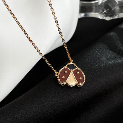 [Auream]LUCKY  CARNELIANS LADYBUG NECKLACE
