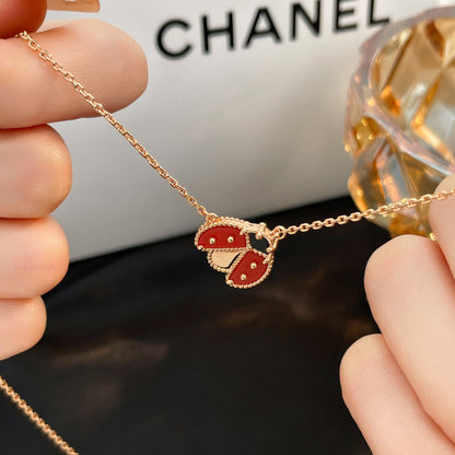 [Auream]LUCKY  CARNELIANS LADYBUG NECKLACE