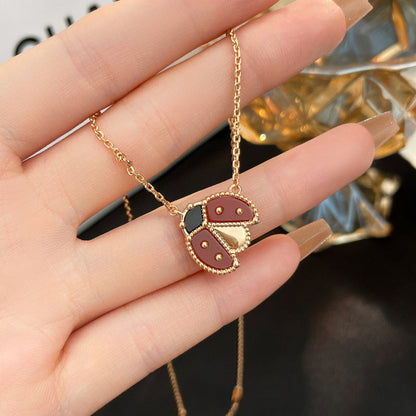 [Auream]LUCKY  CARNELIANS LADYBUG NECKLACE
