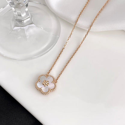 [Auream]LUCKY  WHITE MOP  PLUM BLOSSOM NECKLACE