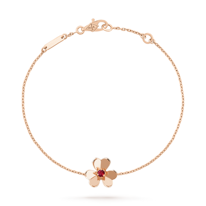 [Auream]FRIVOLE GOLD FLOWER PINK MALACHITE BRACELET