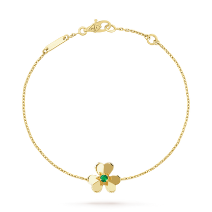 [Auream]FRIVOLE GOLD FLOWER PINK MALACHITE BRACELET