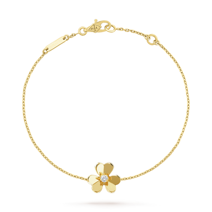 [Auream]FRIVOLE GOLD FLOWER PINK MALACHITE BRACELET