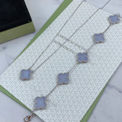 [Auream] CLOVER 5 MOTIF PURPLE CHALCEDONY BRACELET COLLECTION