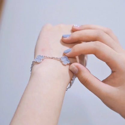 [Auream] CLOVER 5 MOTIF PURPLE CHALCEDONY BRACELET COLLECTION