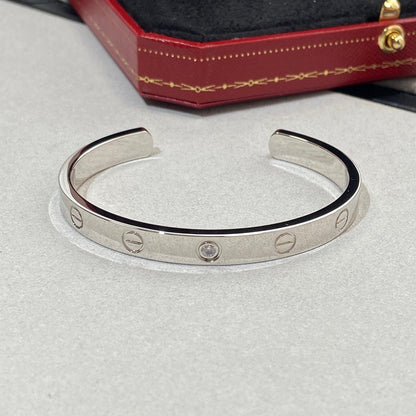 [Auream]LOVE BRACELET 6.1MM 1 DIAMOND OPEN CUFF