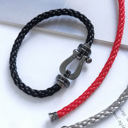 [Auream]FORCE LARGE SERIES HORSESHOE BLACK SAMURAI BRACELET