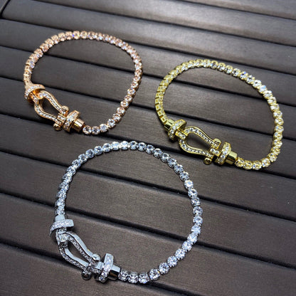 [Auream]FORCE  LARGE HORSESHOE FULL DIAMOND TENNIS BRACELET