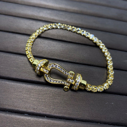 [Auream]FORCE  LARGE HORSESHOE FULL DIAMOND TENNIS BRACELET