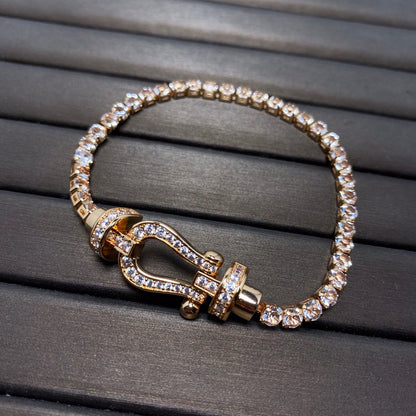 [Auream]FORCE  LARGE HORSESHOE FULL DIAMOND TENNIS BRACELET