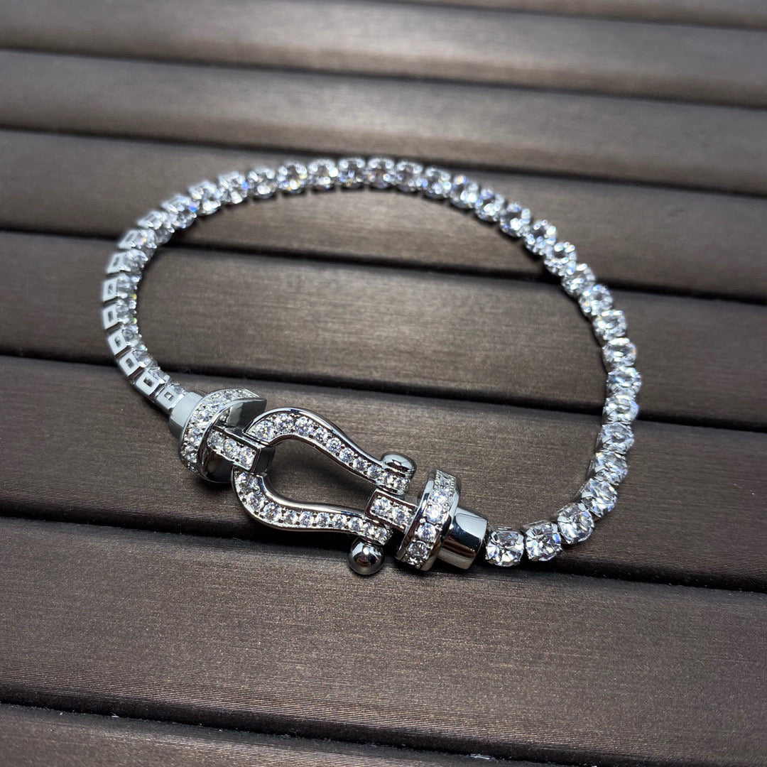 [Auream]FORCE  LARGE HORSESHOE FULL DIAMOND TENNIS BRACELET