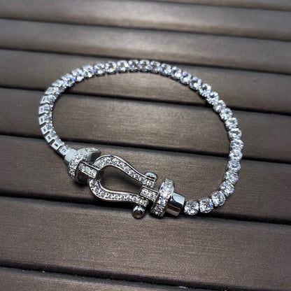 [Auream]FORCE  LARGE HORSESHOE FULL DIAMOND TENNIS BRACELET