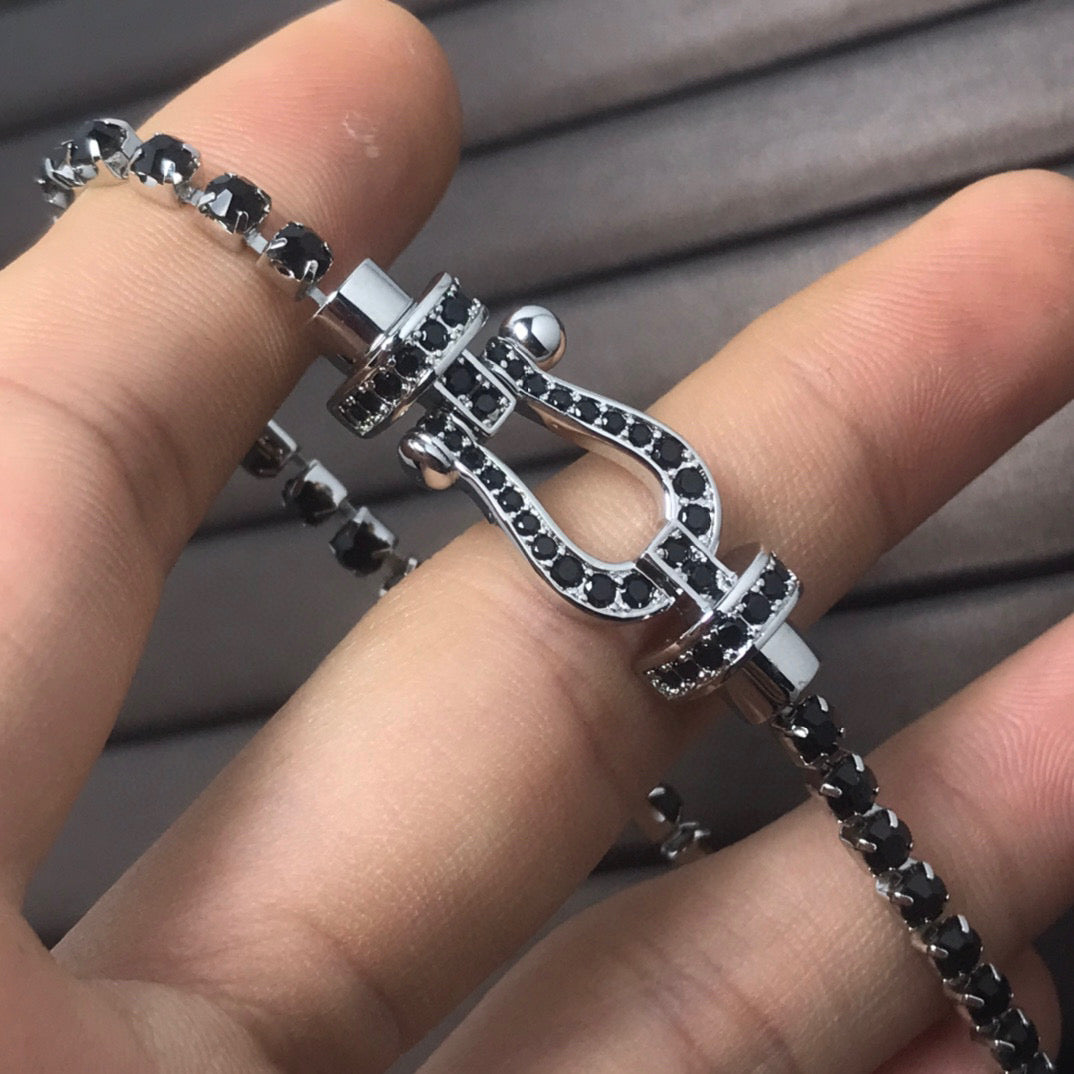 [Auream]FORCE  LARGE HORSESHOE FULL DIAMOND TENNIS BRACELET