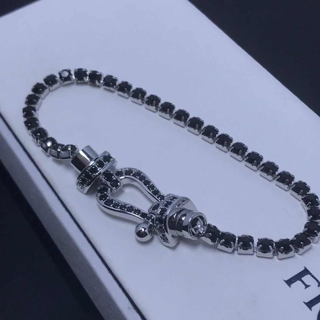 [Auream]FORCE  LARGE HORSESHOE FULL DIAMOND TENNIS BRACELET
