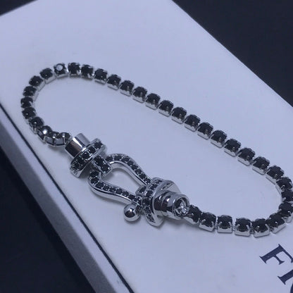 [Auream]FORCE  LARGE HORSESHOE FULL DIAMOND TENNIS BRACELET