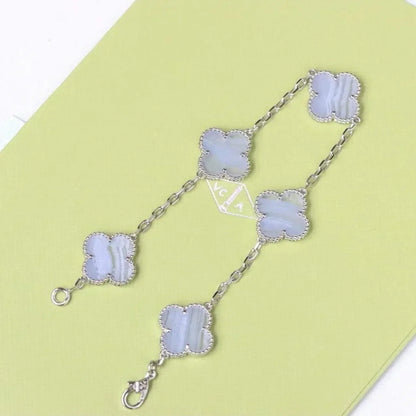 [Auream] CLOVER 5 MOTIF PURPLE CHALCEDONY BRACELET COLLECTION
