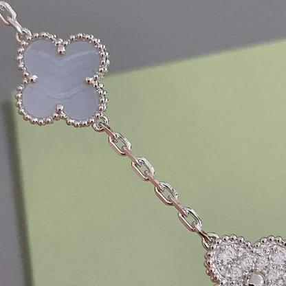 [Auream] CLOVER 5 MOTIF PURPLE CHALCEDONY BRACELET COLLECTION