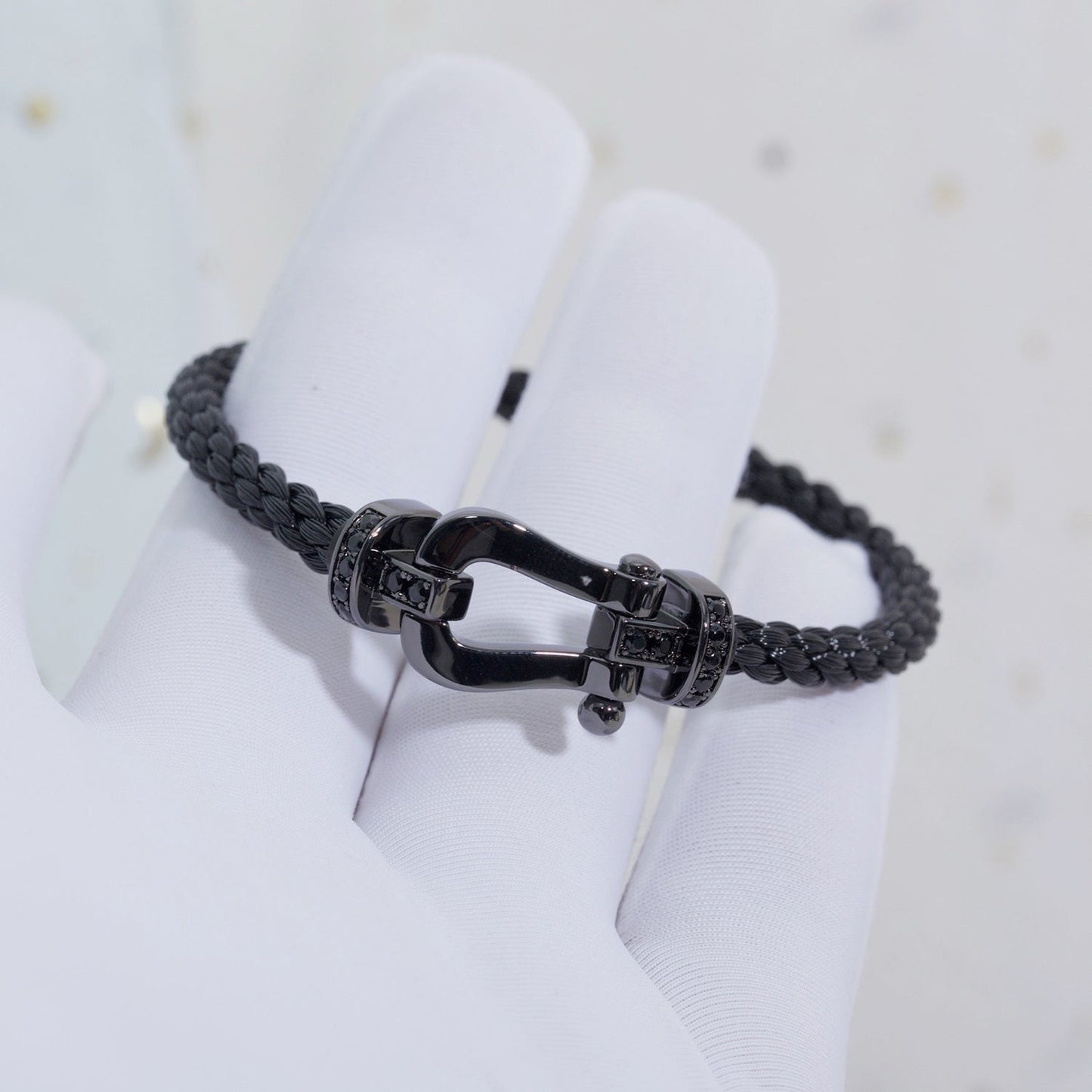 [Auream]FORCE LARGE SERIES HORSESHOE BLACK SAMURAI BRACELET
