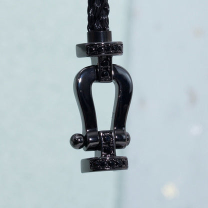 [Auream]FORCE LARGE SERIES HORSESHOE BLACK SAMURAI BRACELET