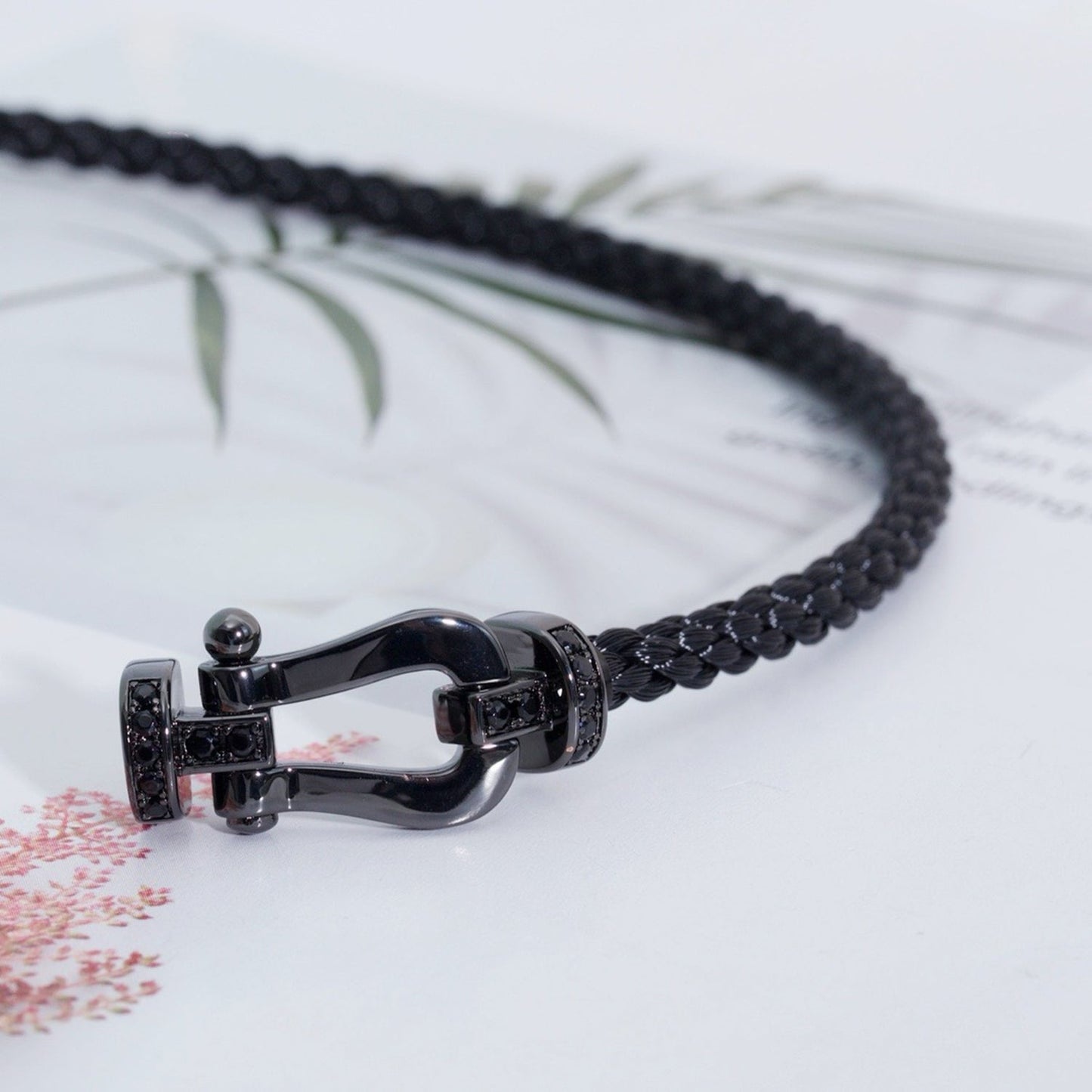 [Auream]FORCE LARGE SERIES HORSESHOE BLACK SAMURAI BRACELET