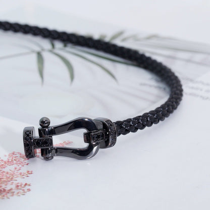 [Auream]FORCE LARGE SERIES HORSESHOE BLACK SAMURAI BRACELET