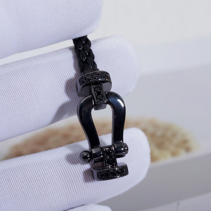 [Auream]FORCE LARGE SERIES HORSESHOE BLACK SAMURAI BRACELET